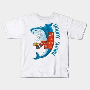 Dady shark Funny Gift for Dad Kids T-Shirt